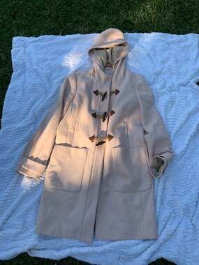 J.Crew Duffle Coat Size 16 Pink Wool Hooded Toggle Jacket